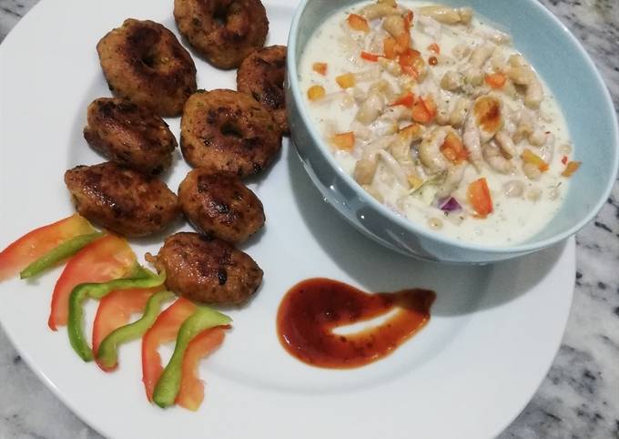 Chicken donuts kabab