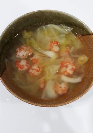 Hình của món Canh bắp cải nấu tôm.