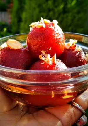 A picture of Gulab jamun.