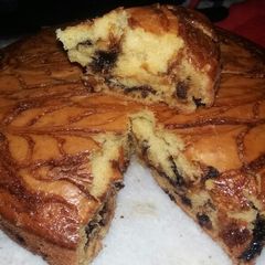 A picture of Eggless Custard chocochip Cake.