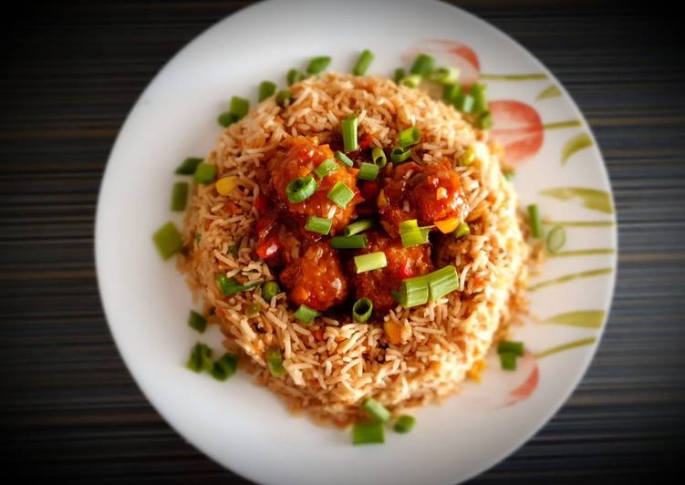 Manchurian and fried rice bowl