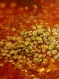 Guiso de lentejas y zanahorias de diferentes colores, para congelar