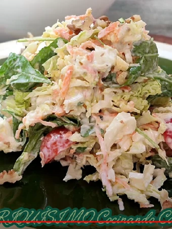 Pasos sencillos para Hacer Ensalada de col - coleslaw fresca, crujiente, riquísima!  que Delicioso