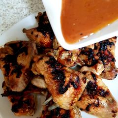 A picture of My Chilli Garlic Chicken Wings in a homemade sauce. 😍.