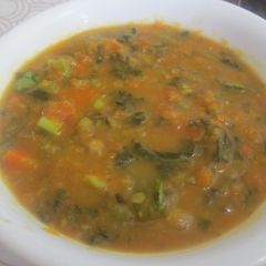 A picture of Pumkin-Carrot-Kale Soup.