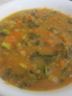 A picture of Pumkin-Carrot-Kale Soup.