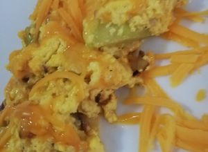 O poză a rețetei Frittata cu dovlecei și brânză cheddar 😜.