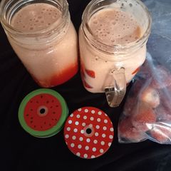 A picture of Strawberry 🍓 banana smoothie.
