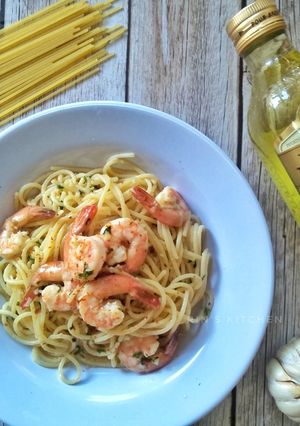 Foto resep Garlic Shrimp Spaghetti