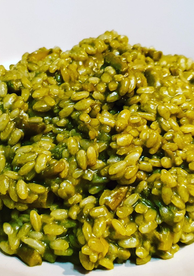 Una foto de Risotto muy verde