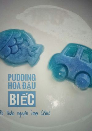 Hình của món Pudding hoa đậu biếc.