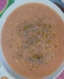 Sopa fría de tomate, calabacín y pimiento verde
