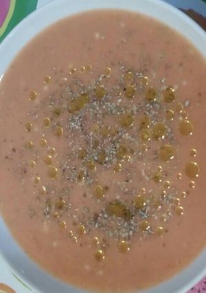 Foto principal de Sopa fría de tomate, calabacín y pimiento verde