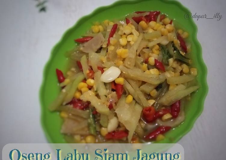 Langkah memasak Oseng labu siam jagung sedap