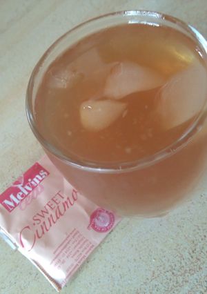 A picture of Cinnamon iced tea #Authormarathon.