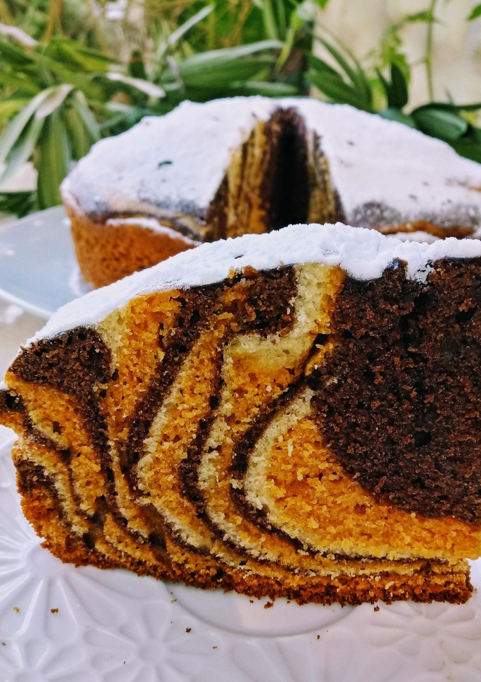 Una foto de Torta Cebra de chocolate, dulce de leche y vainilla