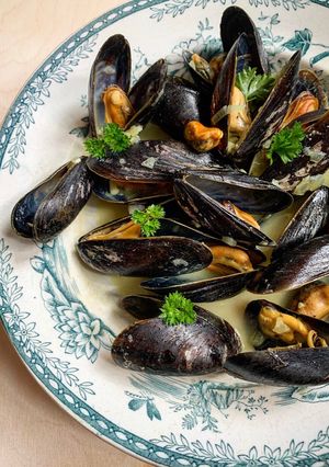 Foto di Cozze al latte di mandorle