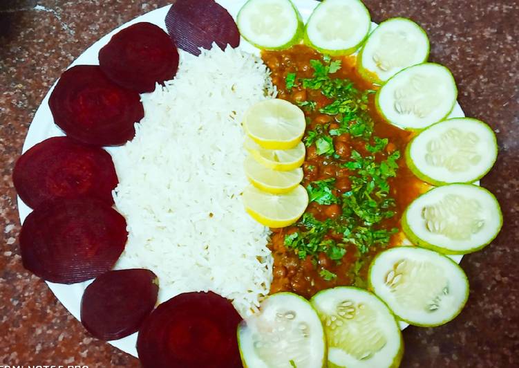 Simple Way to Prepare Kaale chane and jeera rice plate in 22 Minutes for Beginners