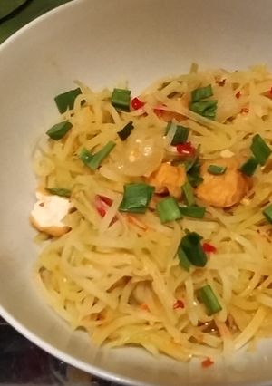 Foto resep Tumis Pepaya Muda Pedas dengan Tahu