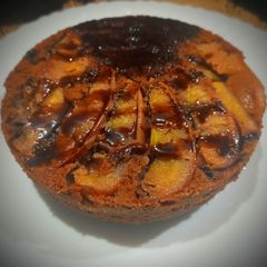 A picture of Upside-down apple cake.