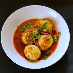 Saoji Egg Masala Curry Nagpuri style A picture of Saoji Egg Masala Curry Nagpuri style.