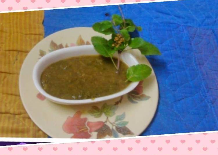 Recipe of Delicious Basil leaves (Tulsi ke patte) Ki chutney