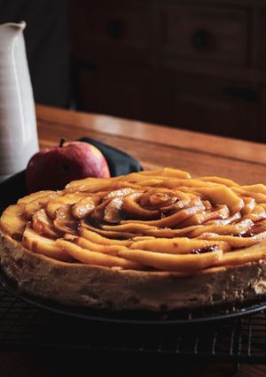 Une photo de Cheesecake aux pommes caramélisées