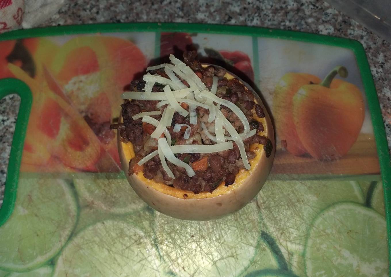 Calabacitas rellenas con carne y verduras