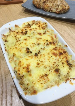 Foto resep Salmon Baked Rice / Mentai Rice