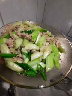 炒絞肉碧玉筍 的食譜成品照片