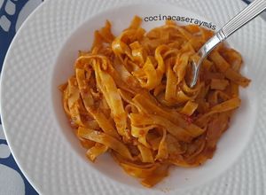 Una foto de Pasta a la mallorquina -con sobrasada-