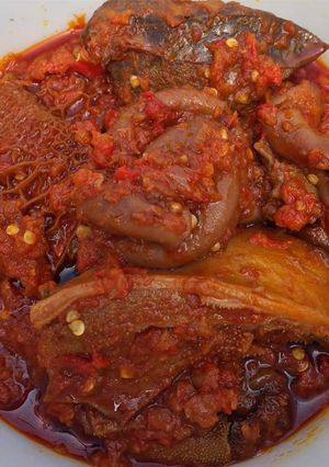 A picture of Pepper stew with palmoil.