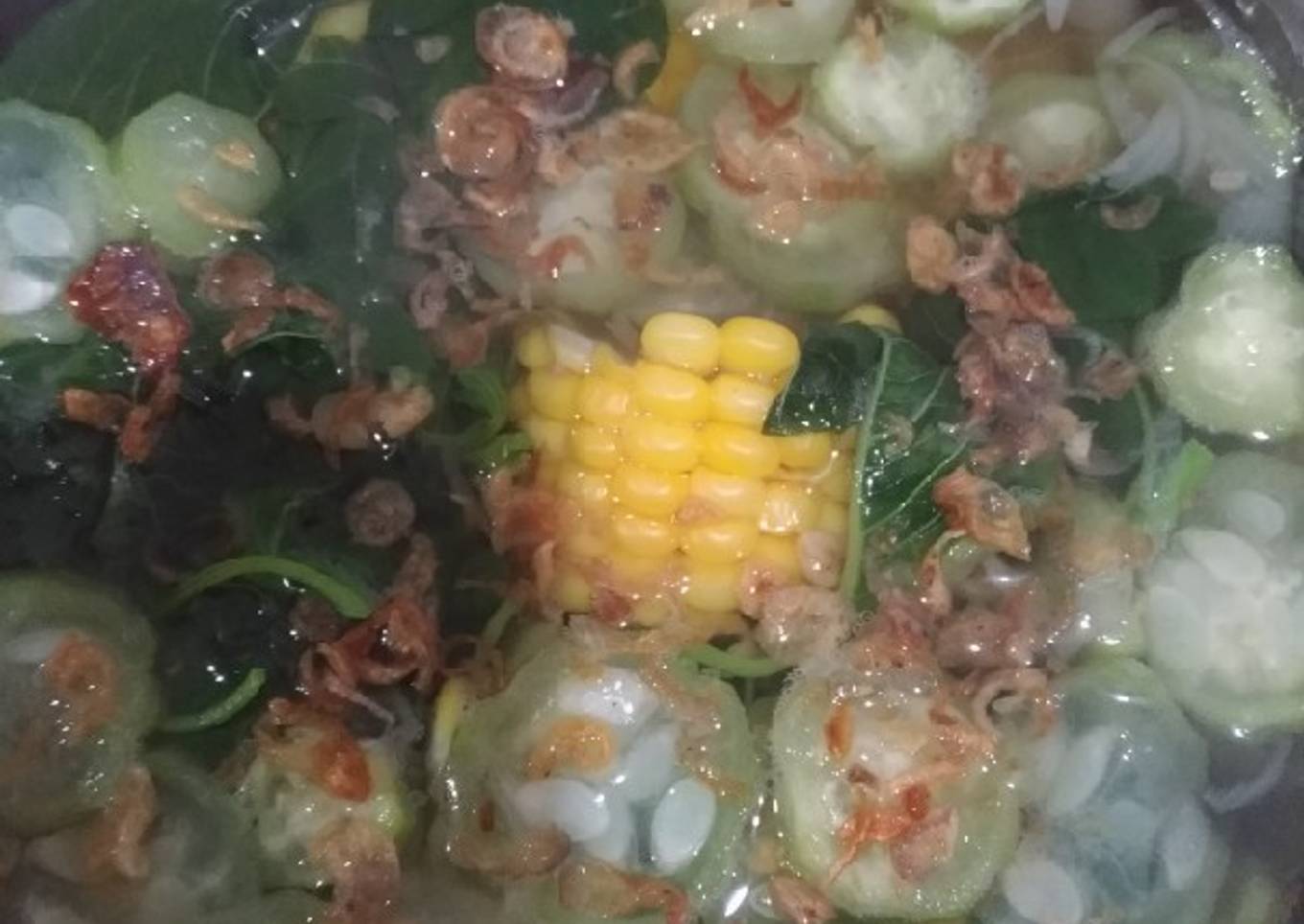 Sayur Bening Bayam,Oyong dan Jagung Manis