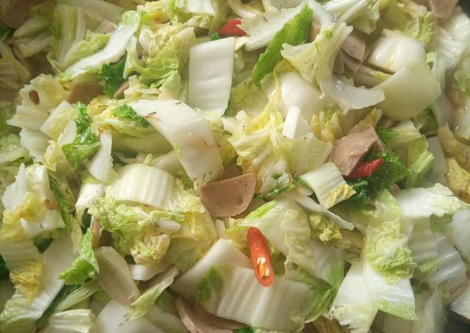 Cara bikin Tumis sawi putih baso sapi Cara bikin Tumis sawi putih baso sapi