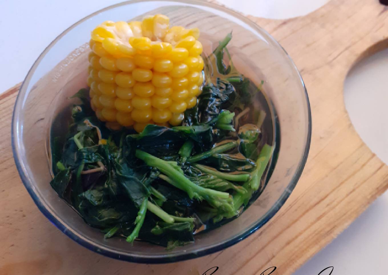 jagung ringan dengan bayam