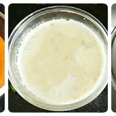 A picture of Tri colour chutney (Carrot,Coconut,Green leaves).