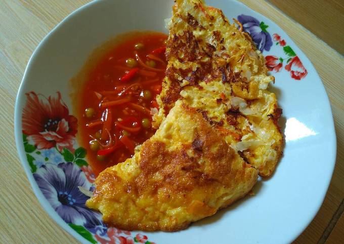 Resep Fuyunghai Udang Ayam / 5 butir telur, kocok lepas 2 buah paha