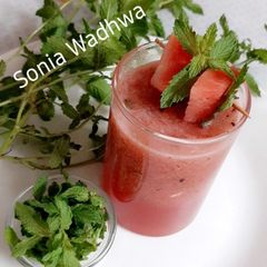 A picture of Farmhouse Watermelon Mint Juice.