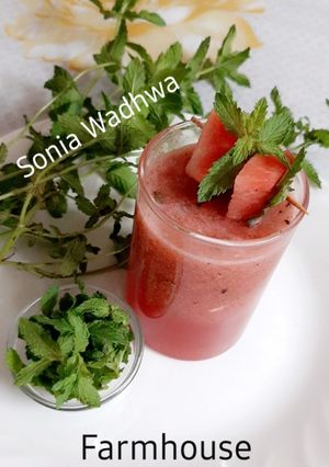 A picture of Farmhouse Watermelon Mint Juice.
