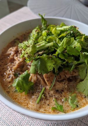 A picture of Soya milk soup noodle.