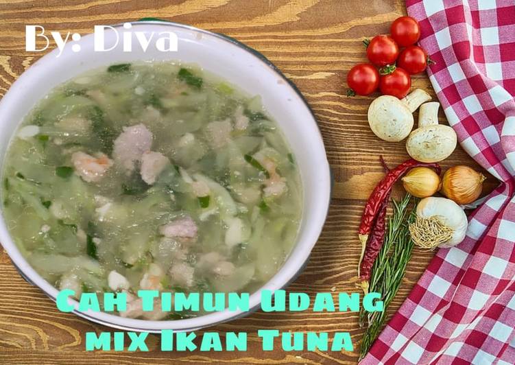 Resep Cah Timun Udang mix Ikan Tuna, Enak