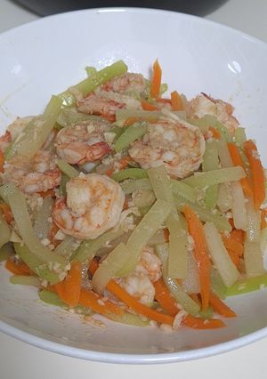 Foto resep Cah Udang Labu Siam dan Wortel