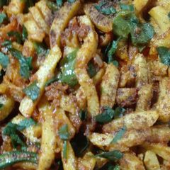 A picture of Aaloo Shimla Mirch (green Bell Pepper).