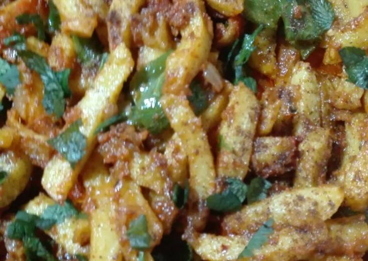 Easiest Way to Make Super Quick Homemade Aaloo Shimla Mirch (green Bell Pepper)