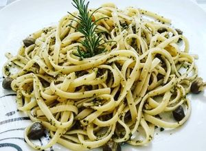 Foto de Bavette Barilla com Molho Pesto e Alcaparras