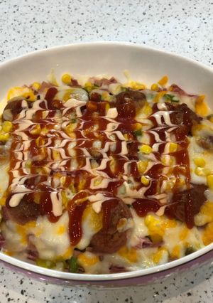 عکسی از دستور خوراک سیب زمینی و ژامبون 😋