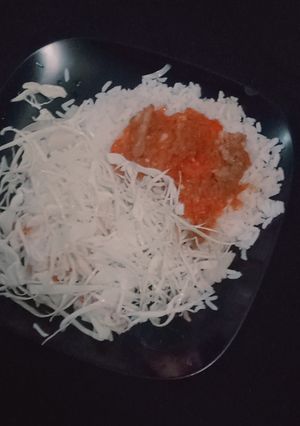 Shinkafa da miya ainihin hoton girkin