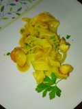 Pappardelle al sugo di capesante e ciliegini gialli