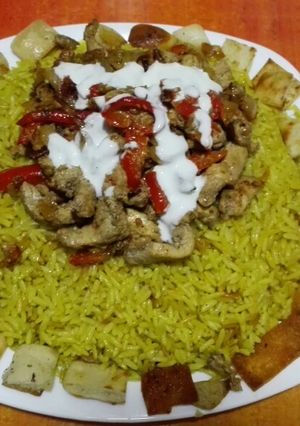 صورة لوصفة فتة شاورما سوري