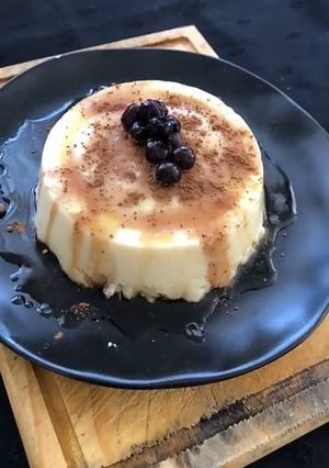 Una foto de Flan proteico
